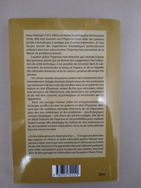 Livre Hypnose non directive & vies antérieures