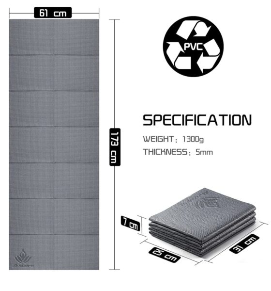 Tapis de yoga pliable de voyage