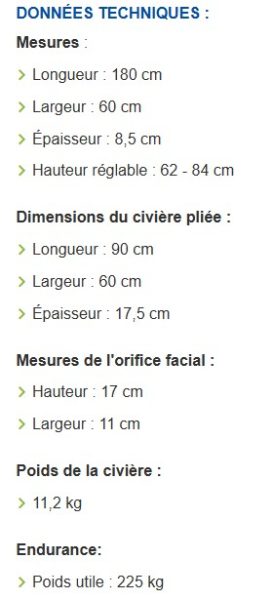 TABLE DE MASSAGE D OCCASION