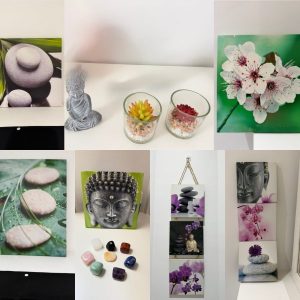 Lot tableaux déco zen fleurs et bouddha