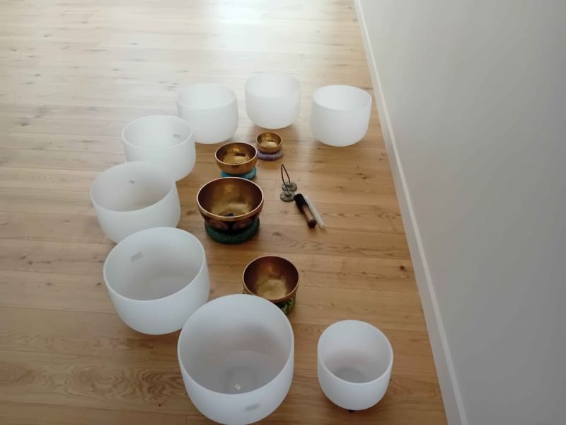 8 Bols de cristal pour sonothérapie / méditation
