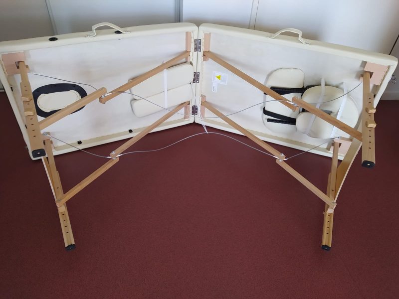 Table de massage pliante TecTake beige comme neuve + accessoires