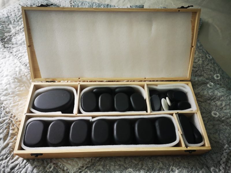 Kit massage pierres chaudes professionnel – Cuve 18L + 64 pierres