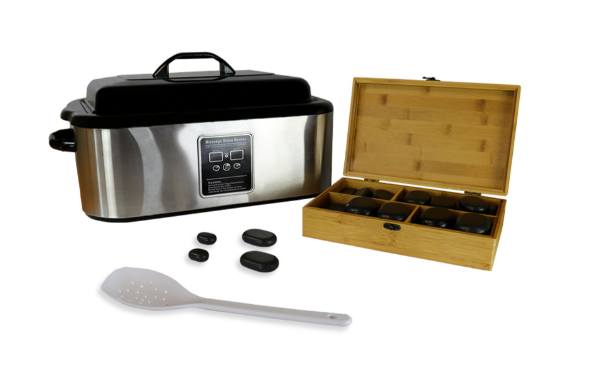 Kit massage pierres chaudes professionnel – Cuve 18L + 64 pierres