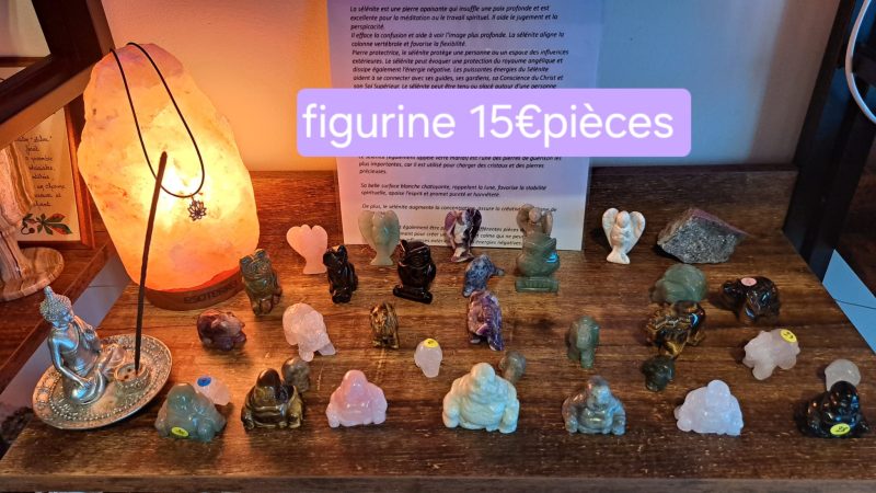 Figurines en pierres naturelles – Bouddhas, anges et animaux