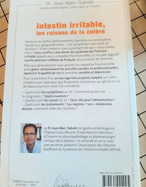 Livre Intestin irritable, les raisons de la colère – Pr Jean-Marc Sabaté