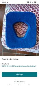 Coussin de visage pour table de massage