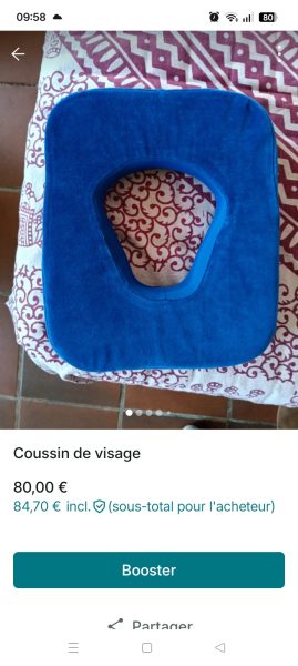 Coussin de visage pour table de massage