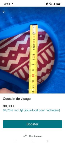 Coussin de visage pour table de massage