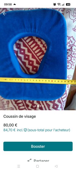 Coussin de visage pour table de massage