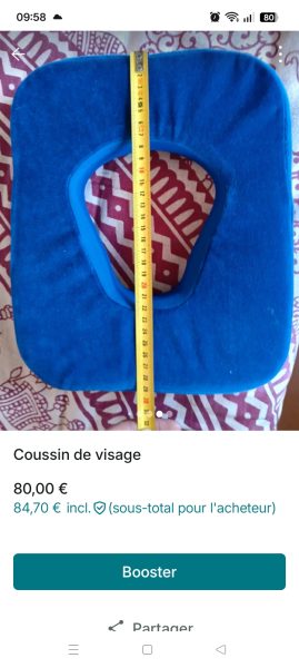 Coussin de visage pour table de massage
